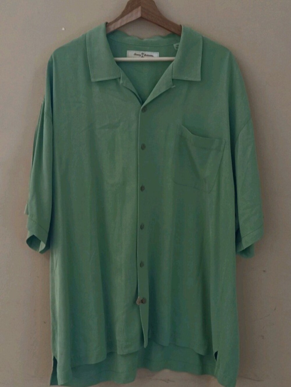 Tommy Bahama Mint Green Short-Sleeve Camp Shirt